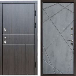 Входная дверь с терморазрывом Termo-door (Термодор) Вертикаль венге Лучи Бетон темный Металлическая