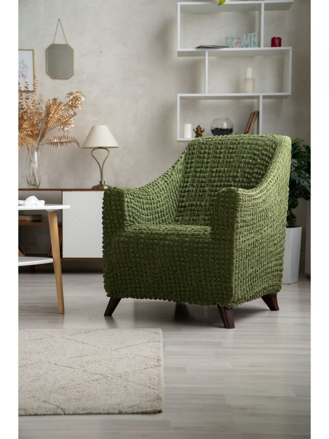 Чехол на кресло без оборки 1 шт., Зеленый