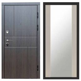Входная дверь с терморазрывом Termo-door (Термодор) Вертикаль Венге Зеркало Слоновая Кость Металлическая