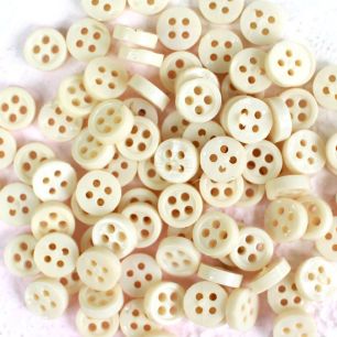 Набор мини пуговиц для творчества, кремовые, 10 шт. 6 мм.