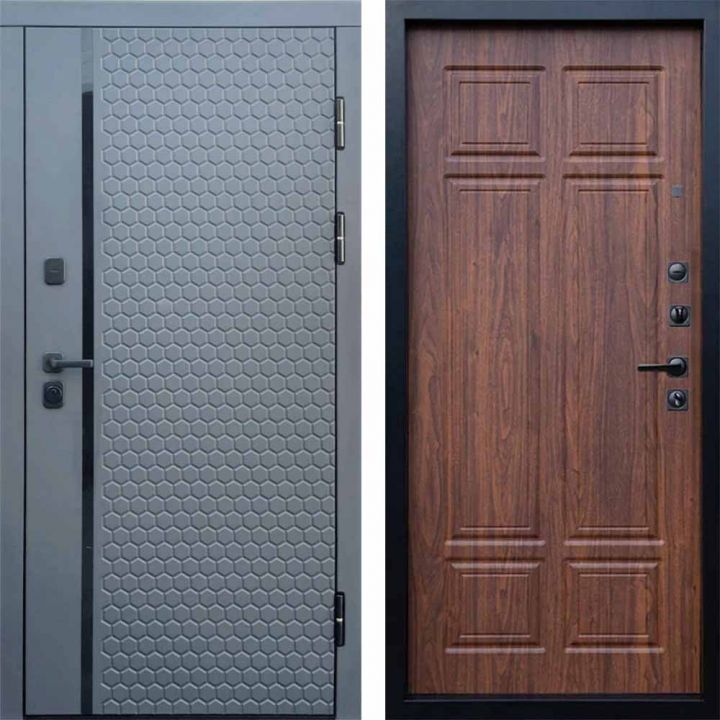 Входная дверь Termo-door SIMPLE Графит Премиум Орех