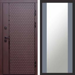 Входная дверь Termo-door SIMPLE Шоколад Зеркало Грей Софт
