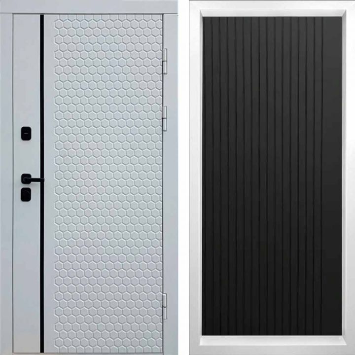 Входная дверь Termo-door SIMPLE WHITE FLAT Черный Кварц