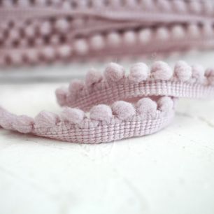 Тесьма с помпонами Пудрово-розовая 1м