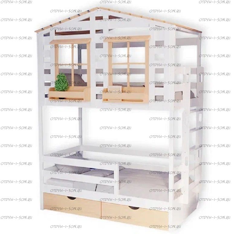 Кровать двухъярусная Домик Roof №40В