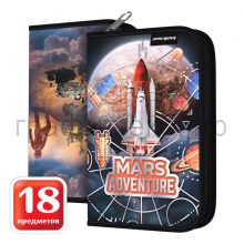 Пенал 18пр.ErichKrause Mars Adventure 135x205x30мм черный 57568