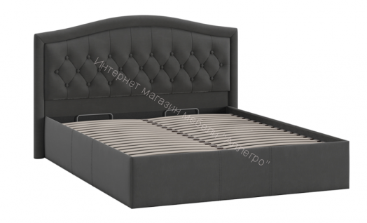 Кровать с ПМ "Адель" Тип 1 без заглушины (Велюр графит)