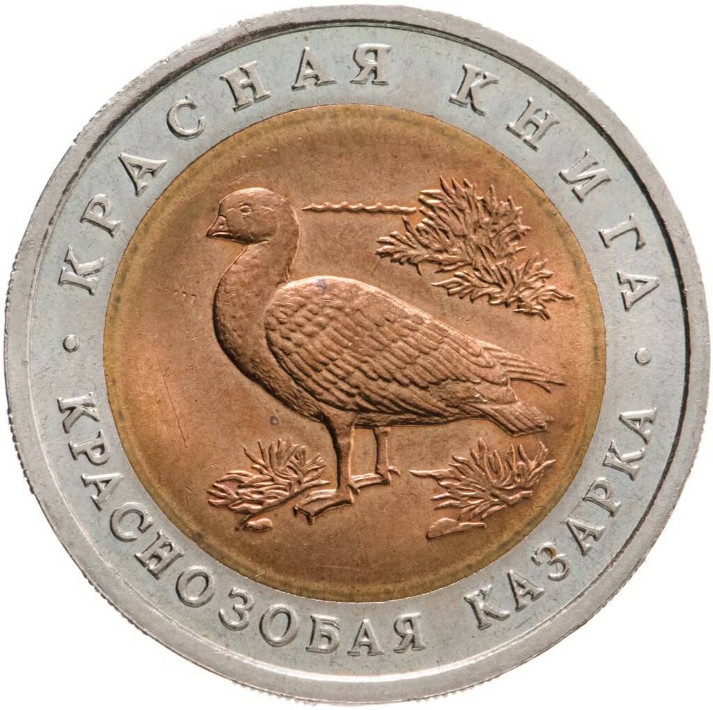 10 рублей 1992  Краснозобая казарка