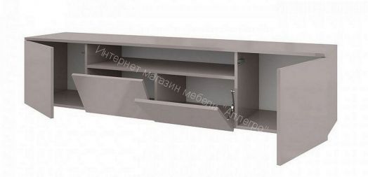 Тумба ТВ Исп.4 ПМ-311.13 (Светло-серый глянец)