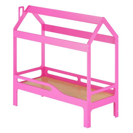 РСН-0074-03 Кровать Детская Домик-2 Фанера (Цвет Розовый)