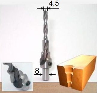 Сверло под конфирмат D4,5.
