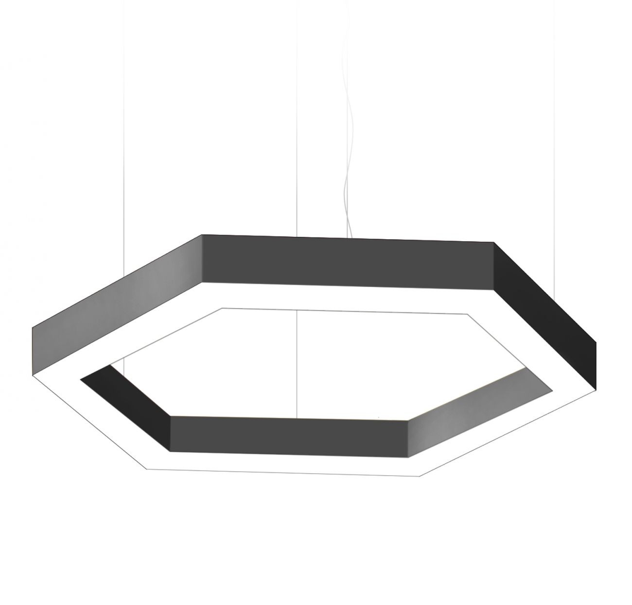 Ромбообразный-полый LED-светильник HOLE HEXA-1950x1689x80-143Вт (IP40/IP20,4000К,белый,подвесной,CRI90)