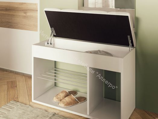 Обувница Вита, ясень шимо светлый/экокожа бежевая