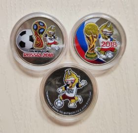 25 рублей ФИФА 3шт - 1,2,3 выпуски. ЦВЕТНАЯ ЭМАЛЬ №23 Oz Msh