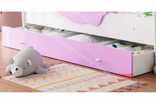 Ящик для кровати Тучка, белый/ирис