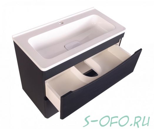 Тумба подвесная Бергамо 70 черная, Style Line