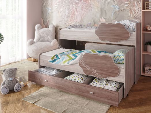 Ящик для кровати Соник, ясень шимо тёмный