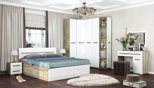 Стол туалетный "Наоми" СТ-04 Белый глянец/Дуб каньон