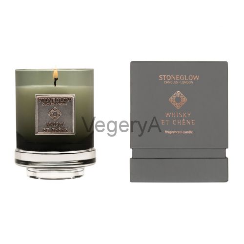 Свеча 300гр Виски и дуб StoneGlow Металлическая
