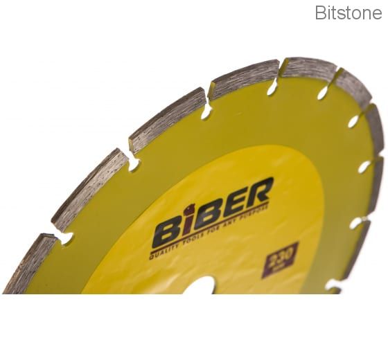 Диск алмазный Biber сегментный Стандарт (по бетону, граниту, кирпичу, керамограниту, керамике, камню, мрамору, песчанику) 230мм/22,23мм 70216 тов-039542