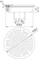 Водозабор с сетчатой крышкой Runvil 160 (внутр. 2″) универсальный