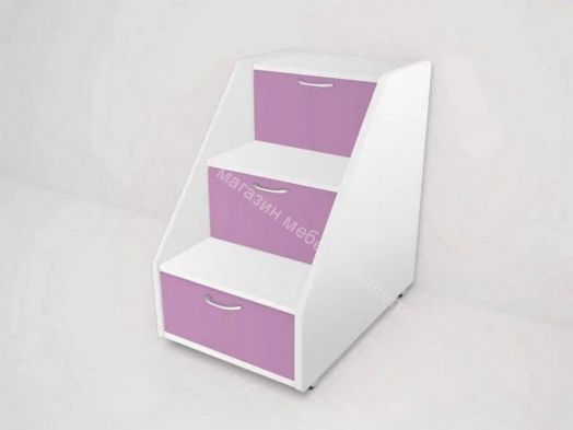 Лестница для кровати "Радуга" (Матрешка), белый/ирис