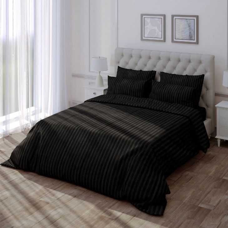 Простыня Verossa Stripe на резинке BLACK 140х200 730587