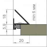 Щелевой плинтус с подсветкой, анодированный чёрный