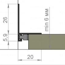 Щелевой плинтус L - образный, анодированный чёрный