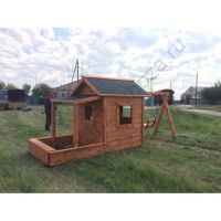 Домик дерево №7 с песочницей и качелями