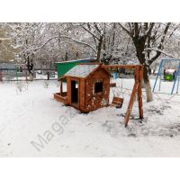 Домик дерево №7 с песочницей и качелями