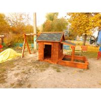 Домик дерево №7 с песочницей и качелями