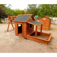 Домик дерево №7 с песочницей и качелями