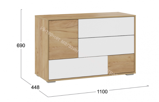 Комод "Монтерей" исп.2 (Дуб крафт золотой/Белый)