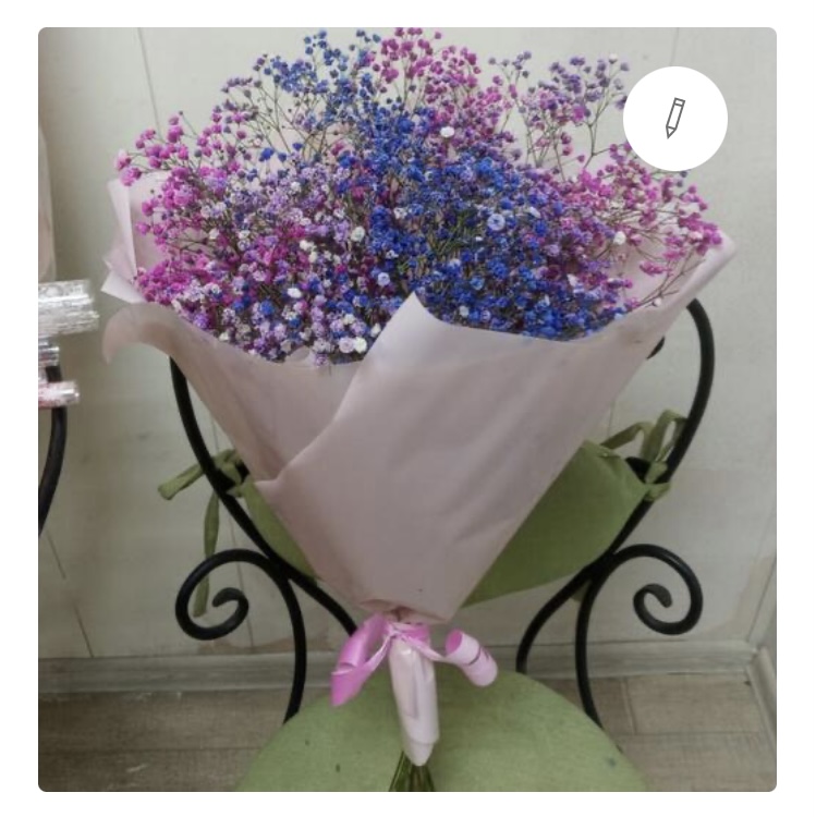 Букет из радужной гипсофилы