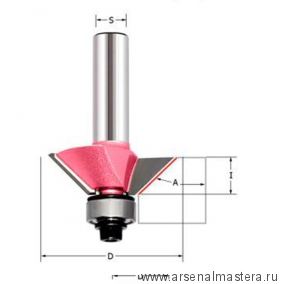 Новинка! Фреза для снятия фаски 45гр. (нижний подшипник) Z=2 D=35.5x16.5x58 S=6 PROCUT 306631P