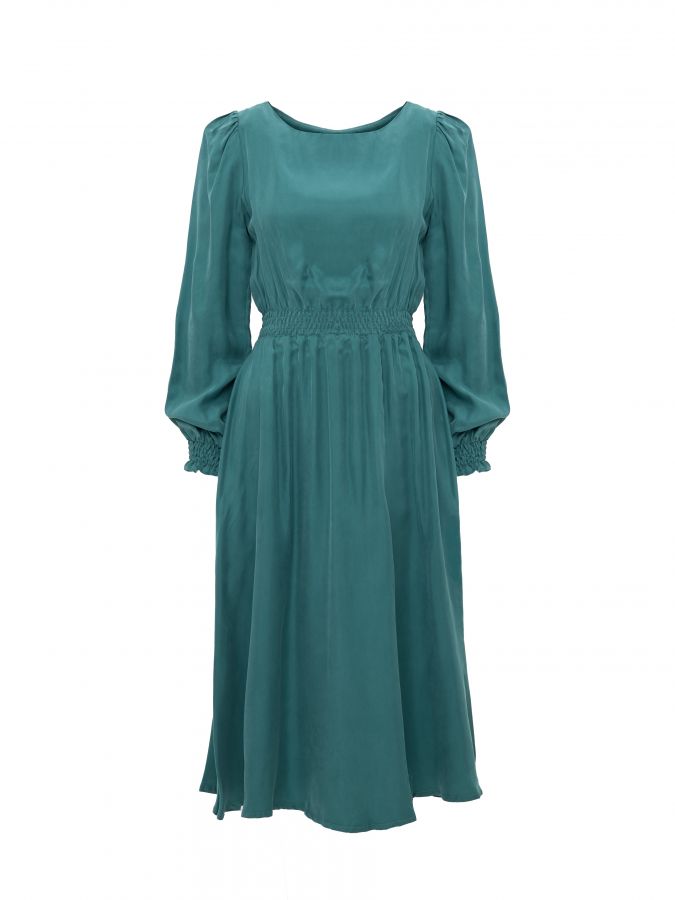 Платье Verde из купры изумруд