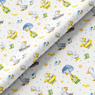 Хлопок - Гуси на белом 25х75 см limit