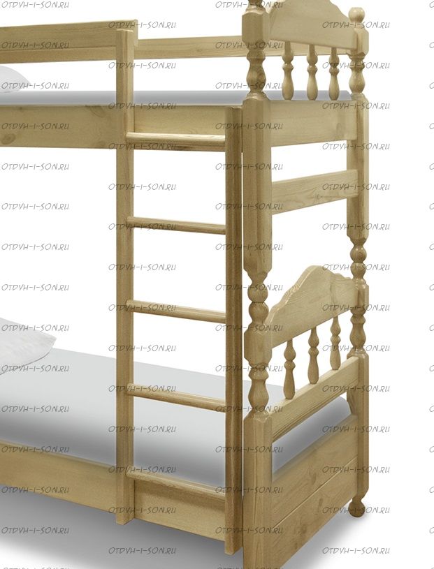 Лестница Лейла навесная прямая массив с точеными ступеньками №1А