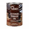 Натуральное Масло Veres Terrase Exterior Oil 1л для Деревянных Фасадов Наружных Работ Тик,Сосна,Палисандр,Бесцветное,Белое,Дуб / Верес Экстериор Ойл