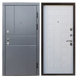 Входная дверь Termo-door Вертикаль Grey Престиж Белое дерево