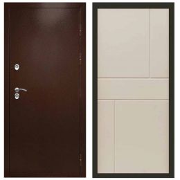 Входная дверь Termo-door Техно Медь Горизонт Слоновая Кость