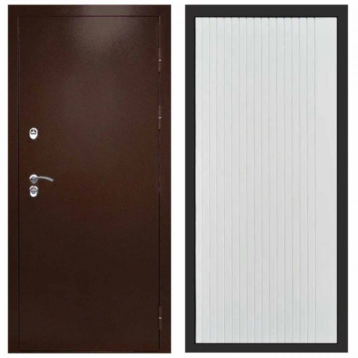 Входная дверь Termo-door Техно Медь FLAT Белый Софт