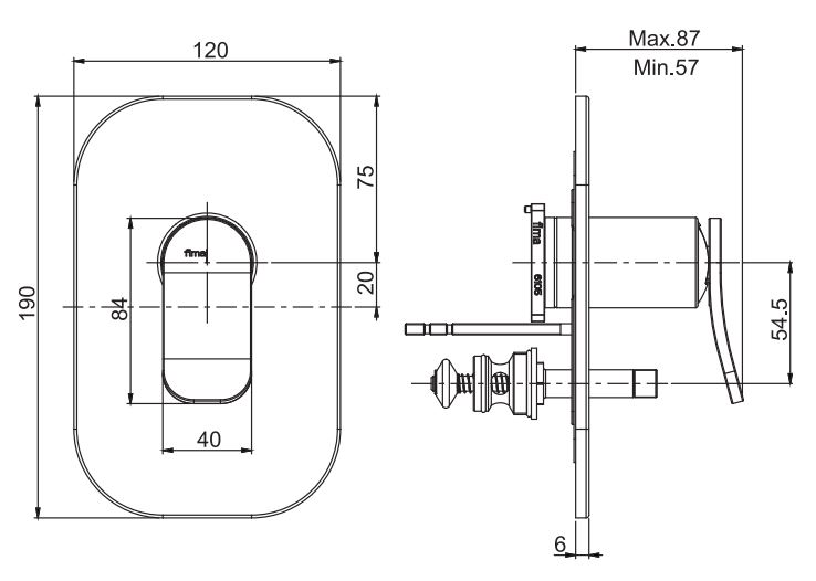 Fima carlo frattini смеситель для душа Flo F3809X2 схема 2