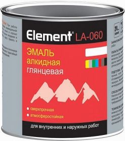 Эмаль Алкидная Alpa Element LA-060 0.5л Глянцевая, Сверхпрочная, Атмосферостойкая / Альпа Элемент