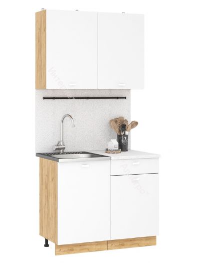 Кухонный гарнитур "Дана" 1 м  Дуб крафт золотой/Белый