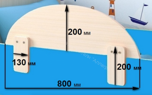 Кровать Малыш Мини 0,7*1,6 м с бортиком и 3-мя выкатными ящиками, Винтерберг/Ирис