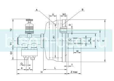 Пневмоцилиндр однопоршневой 1202-315 без сквозного отверстия Bison-Bial