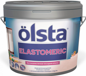 Краска Фасадная Высокоэластичная Olsta Elastomeric 9л Полуматовая / Ольста Эластомерик