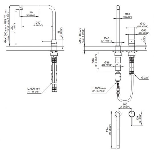 Смеситель для кухонной мойки Cea Design MIL 215 схема 2